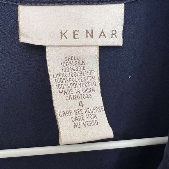 Navy silk sleeveless top - Picture 3 of 3